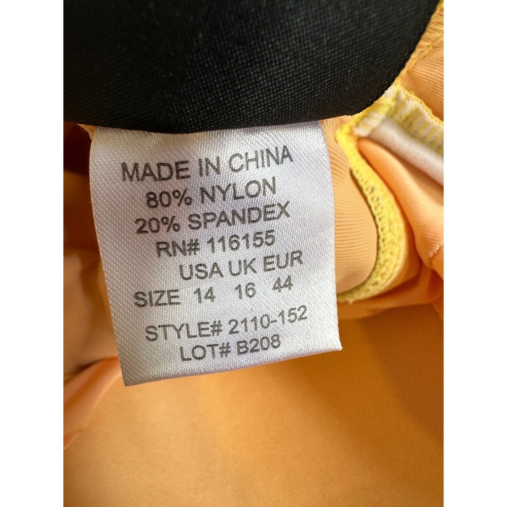 Shore Shapes Swimwear Yellow Floral Ruched Swim Dress Womens Size 14 Resort Vaca - Picture 6 of 16